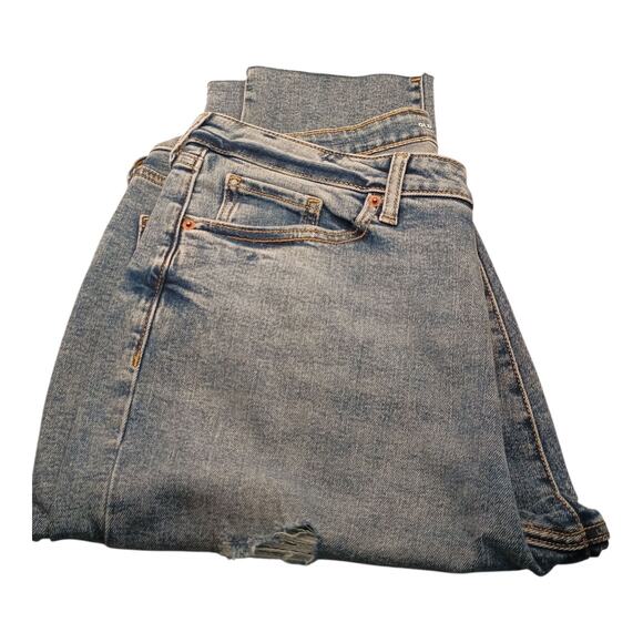 Old Navy O.G. Straight High‎ Rise Ankle Raw Hem Ripped Women's Size 16 Tall #2 - Picture 2 of 10